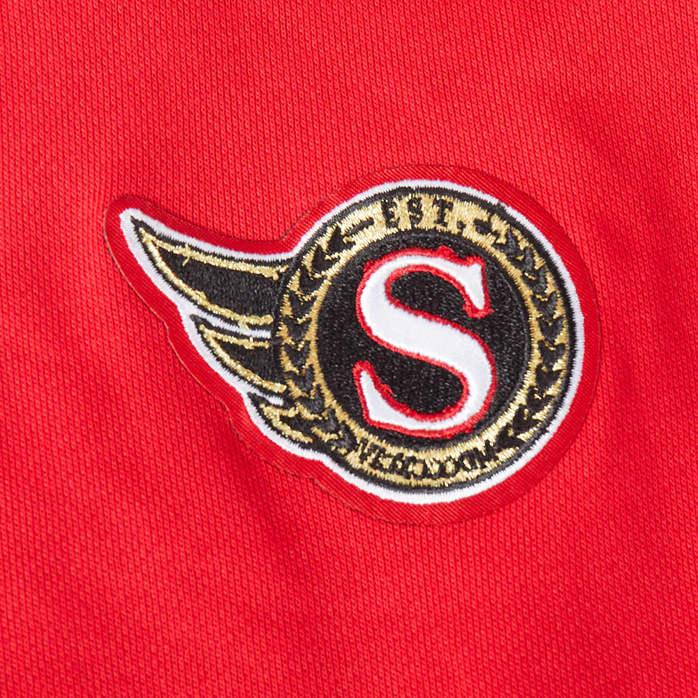 NHL OTTAWA SENATORS CLASSIC WOMEN'S FLC CROPPED PO HOODIE (RED) - Image 7