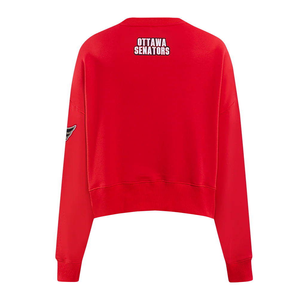 NHL OTTAWA SENATORS CLASSIC WOMEN'S FLC CREWNECK (RED) - Image 5