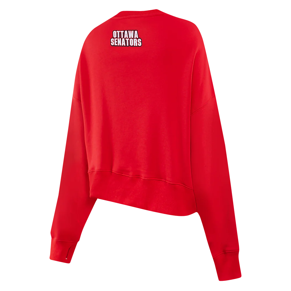 NHL OTTAWA SENATORS CLASSIC WOMEN'S FLC CREWNECK (RED) - Image 6