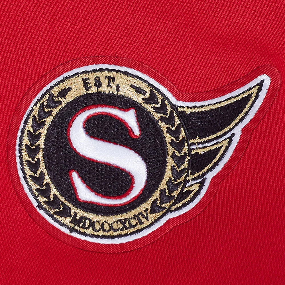 NHL OTTAWA SENATORS CLASSIC WOMEN'S FLC CREWNECK (RED) - Image 8