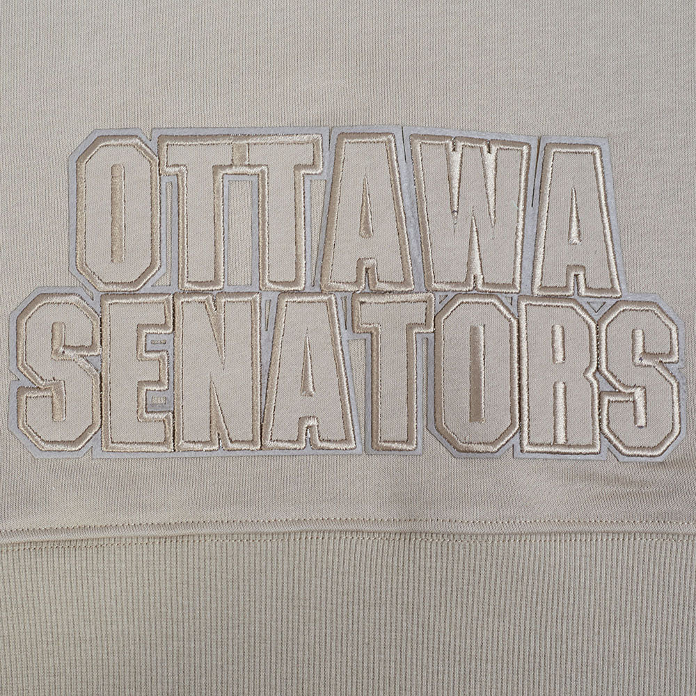 NHL OTTAWA SENATORS NEURAL WOMEN'S CROPPED FLC PO HOODIE (TAUPE) - Image 5