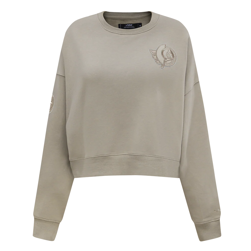 NHL OTTAWA SENATORS NEUTRAL WOMEN'S FLC CREWNECK (TAUPE)