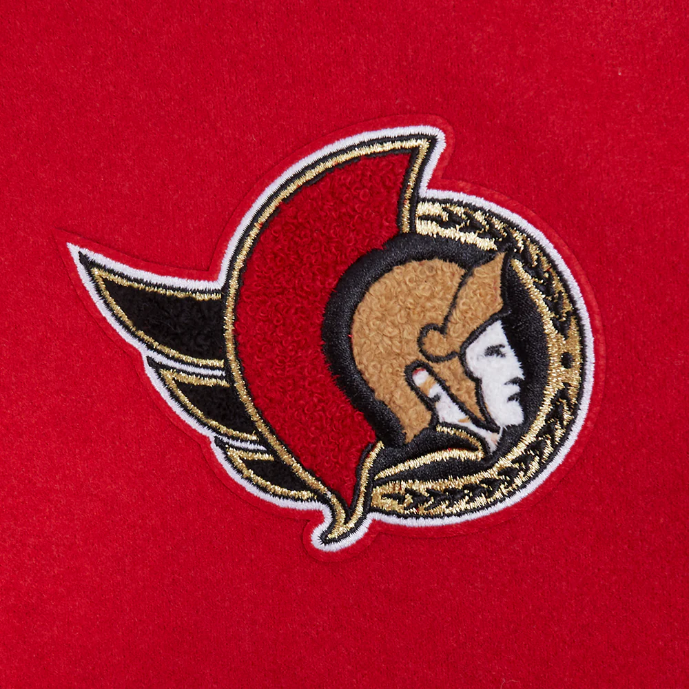 NHL OTTAWA SENATORS CLASSIC WOMEN'S VARSITY JACKET (RED/BLACK) - Image 6