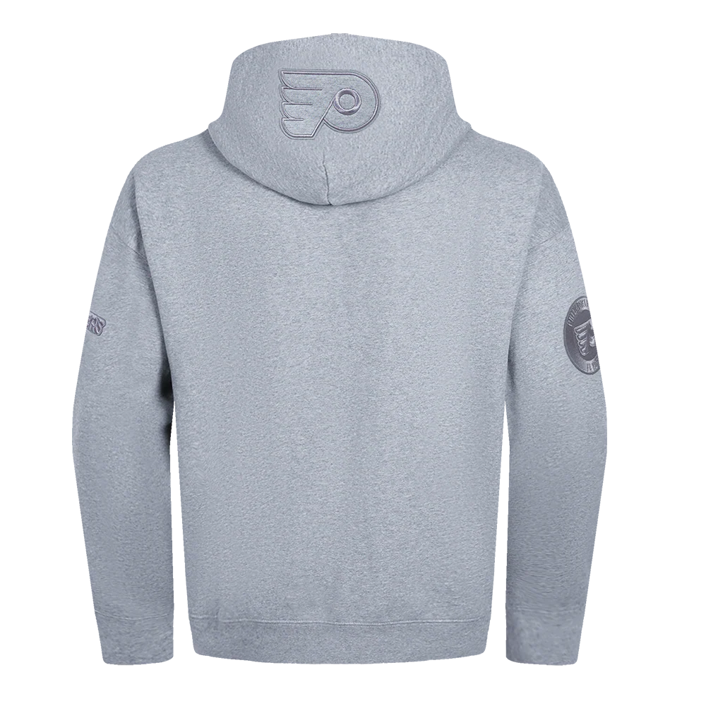 NHL PHILADELPHIA FLYERS NEUTRAL MEN'S DROP SHOULDER PULLOVER HOODIE (DARK HEATHER GRAY) - Image 3