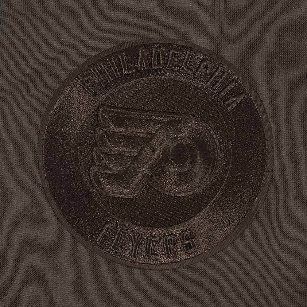 NHL PHILADELPHIA FLYERS NEUTRAL MEN'S DROP SHOULDER PULLOVER HOODIE (DARK TAUPE) - Image 6