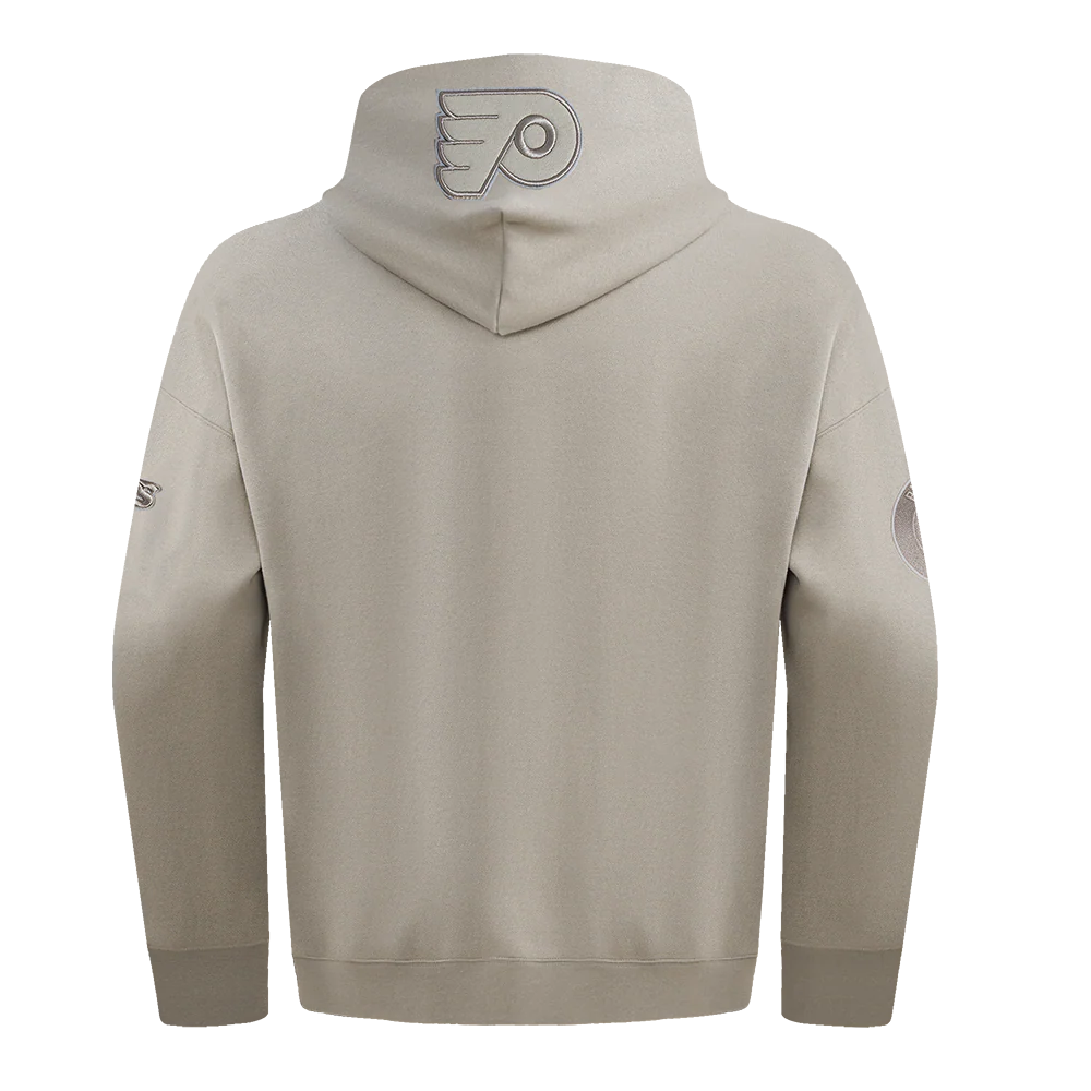 NHL PHILADELPHIA FLYERS NEUTRAL MEN'S DROP SHOULDER PULLOVER HOODIE (TAUPE) - Image 3