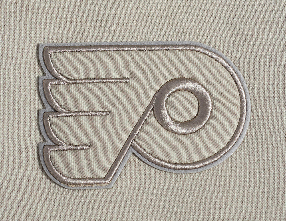 NHL PHILADELPHIA FLYERS NEUTRAL MEN'S DROP SHOULDER PULLOVER HOODIE (TAUPE) - Image 5