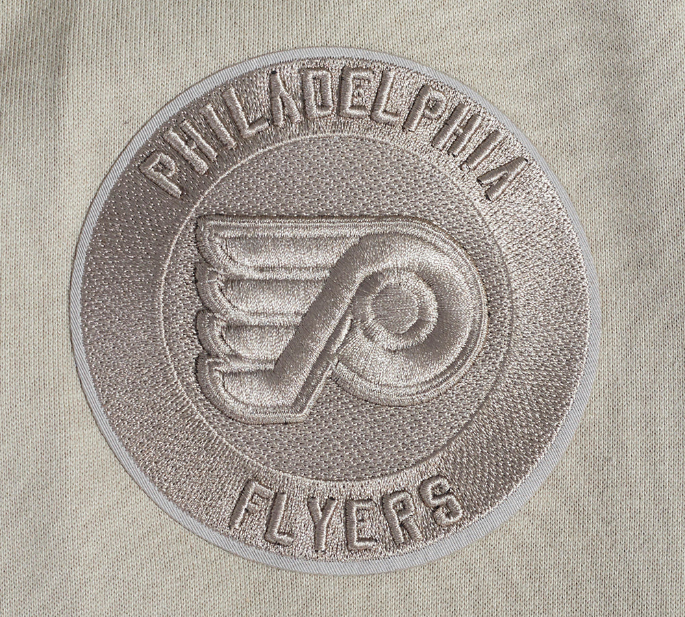 NHL PHILADELPHIA FLYERS NEUTRAL MEN'S DROP SHOULDER PULLOVER HOODIE (TAUPE) - Image 6
