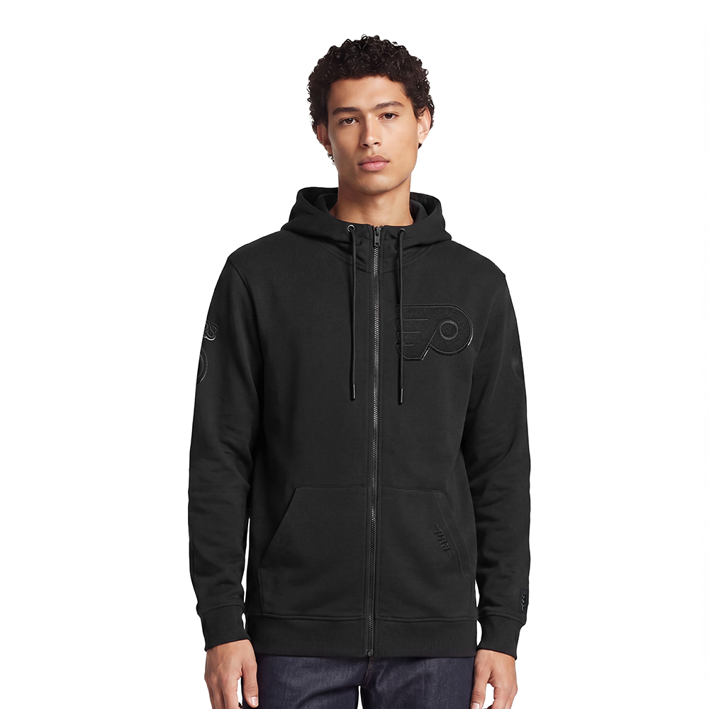 NHL PHILADELPHIA FLYERS TRIPLE BLACK MEN'S DK FZ PO HOODIE (TRIPLE BLACK)