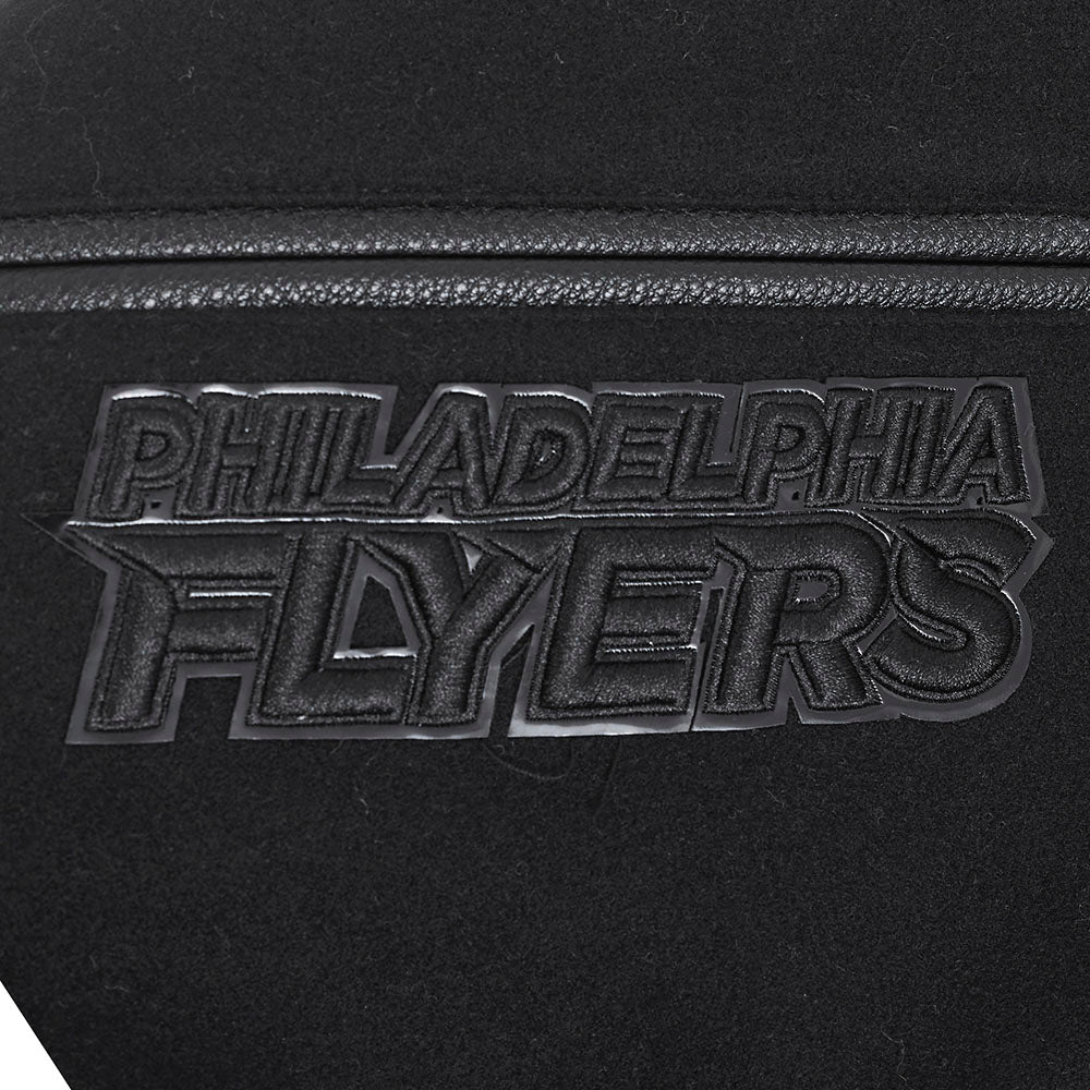 NHL PHILADELPHIA FLYERS TRIPLE BLACK MEN'S WOOL VARSITY JACKET (TRIPLE BLACK) - Image 8