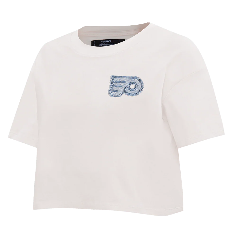 NHL PHILADELPHIA FLYERS VARSITY BLUES WOMEN'S BOXY TEE (LINEN) - Image 2