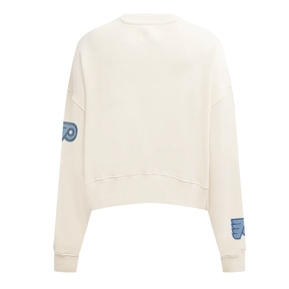 NHL PHILADELPHIA FLYERS VARSITY BLUES WOMEN'S CREWNECK (LINEN) - Image 3