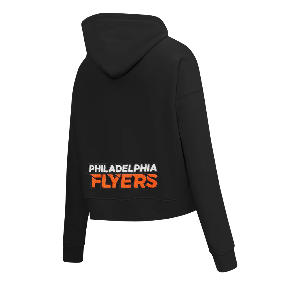 NHL PHILADELPHIA FLYERS CLASSIC WOMEN'S FLC CROPPED PO HOODIE (BLACK) - Image 10