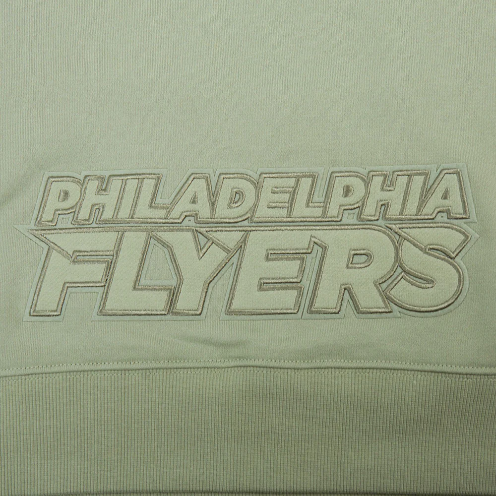 NHL PHILADELPHIA FLYERS NEUTRAL CROPPED FLEECE PULLOVER HOODIE (MOSS) - Image 6