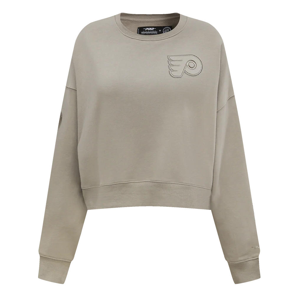NHL PHILADELPHIA FLYERS NEUTRAL WOMEN'S CREWNECK (TAUPE)