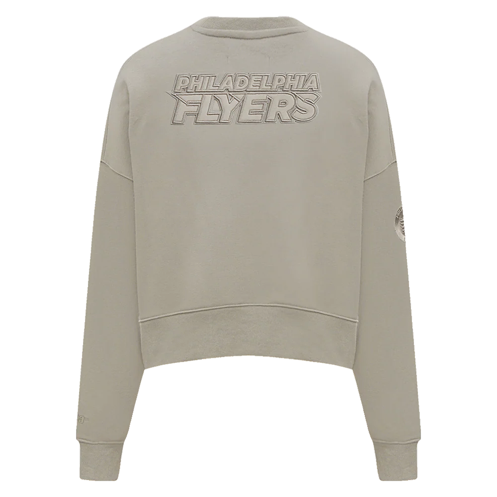 NHL PHILADELPHIA FLYERS NEUTRAL WOMEN'S CREWNECK (TAUPE) - Image 3