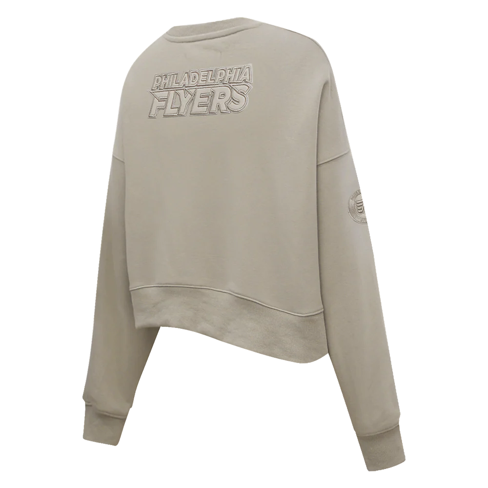 NHL PHILADELPHIA FLYERS NEUTRAL WOMEN'S CREWNECK (TAUPE) - Image 4