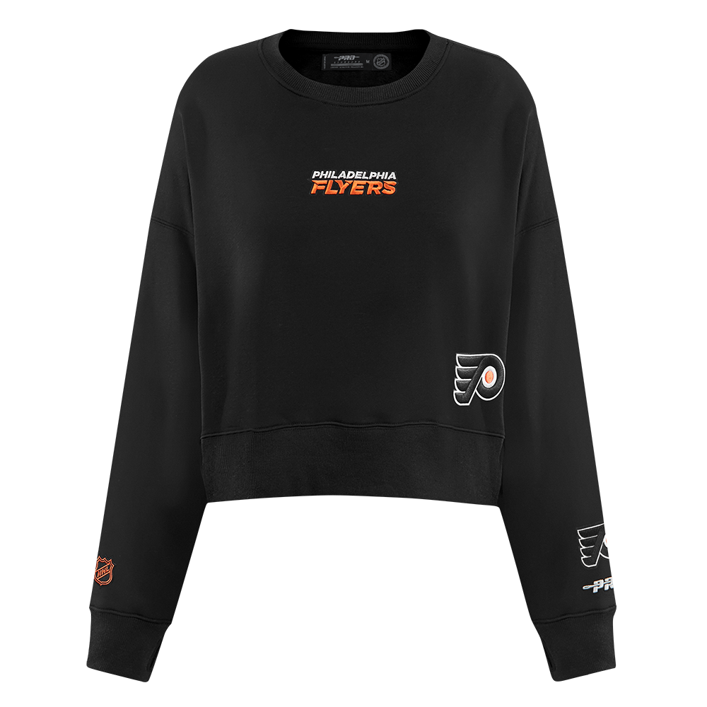 NHL PHILADELPHIA FLYERS WINGSPAN WOMEN'S FLC CREWNECK (BLACK) - Image 3