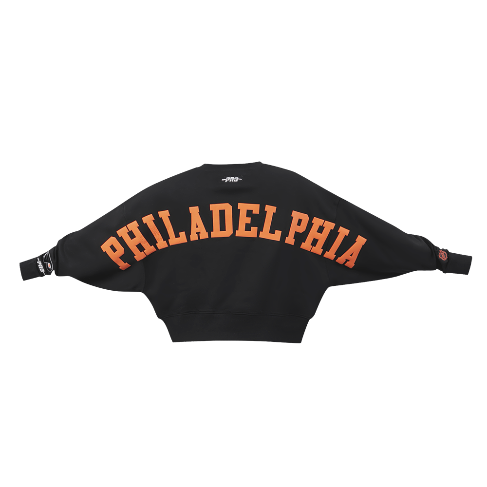 NHL PHILADELPHIA FLYERS WINGSPAN WOMEN'S FLC CREWNECK (BLACK) - Image 7