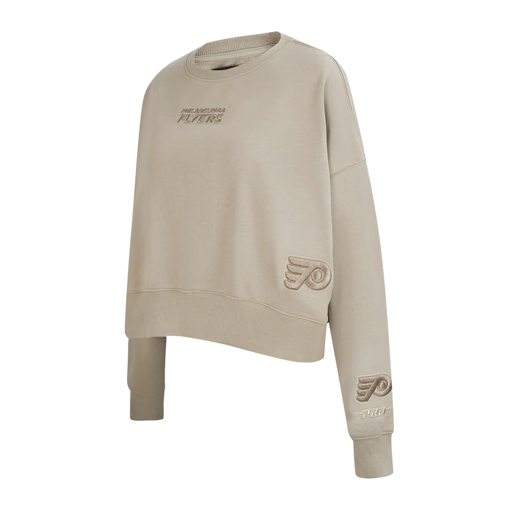 PHILADELPHIA FLYERS WINGSPAN WOMEN'S FLC CREWNECK (TAUPE) - Image 4
