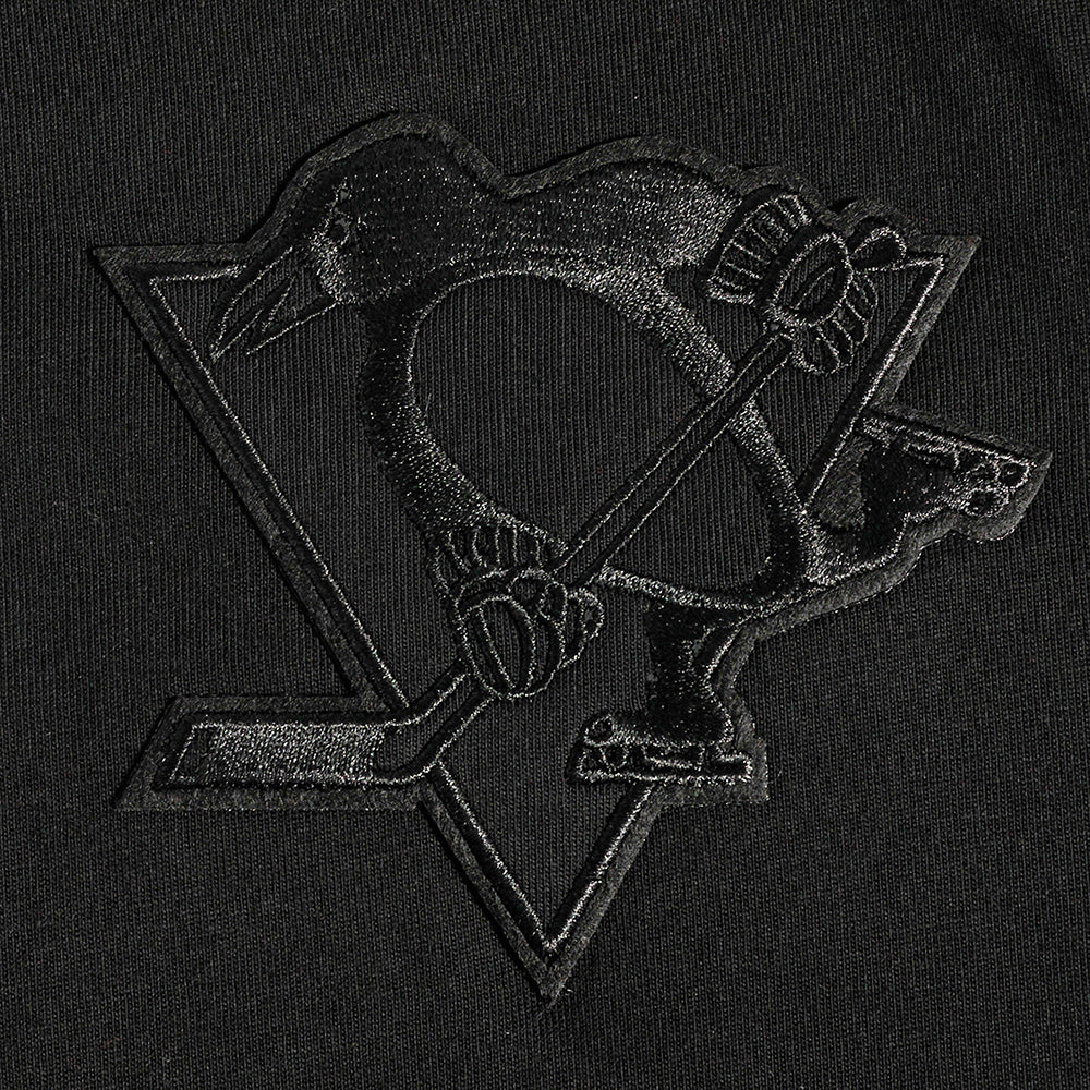 NHL PITTSBURGH PENGUINS NEUTRAL COTTON JERSEY DROP SHOULDER TEE (BLACK) - Image 5