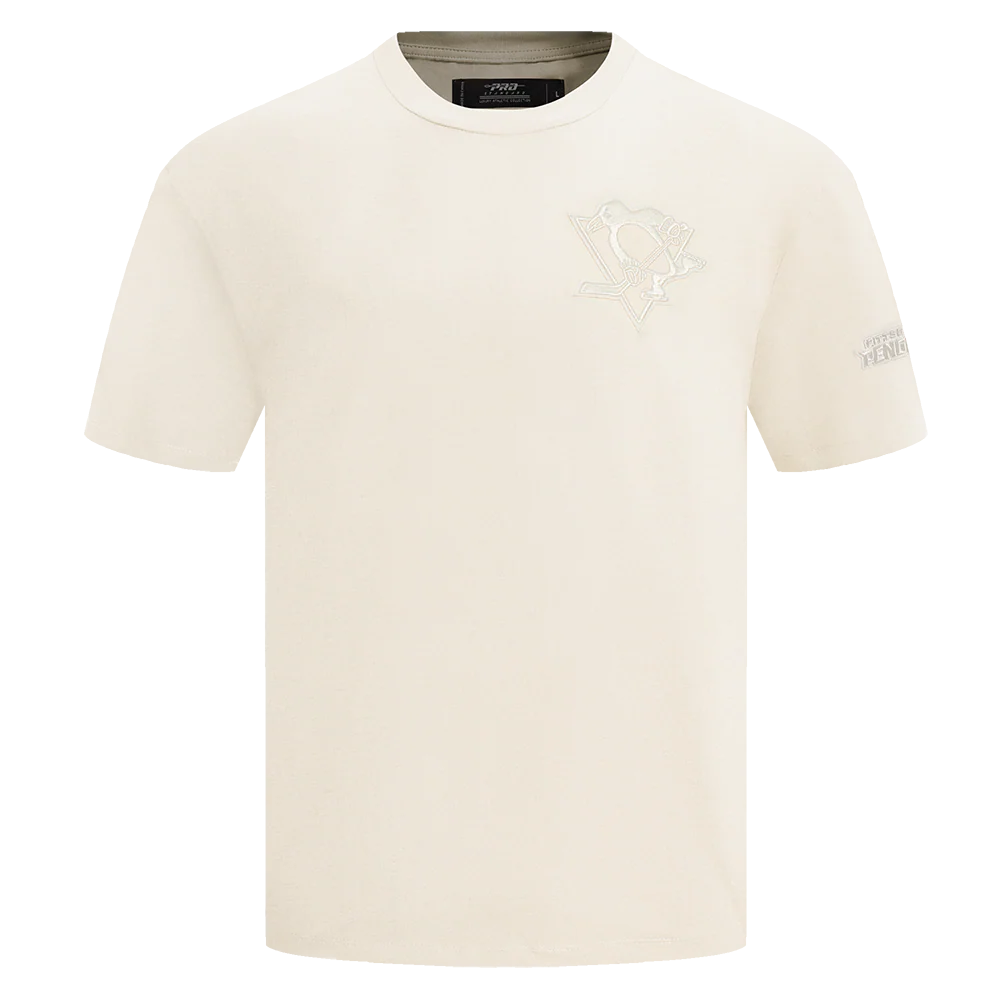 NHL PITTSBURGH PENGUINS NEUTRAL COTTON JERSEY DROP SHOULDER TEE (EGGSHELL) - Image 3
