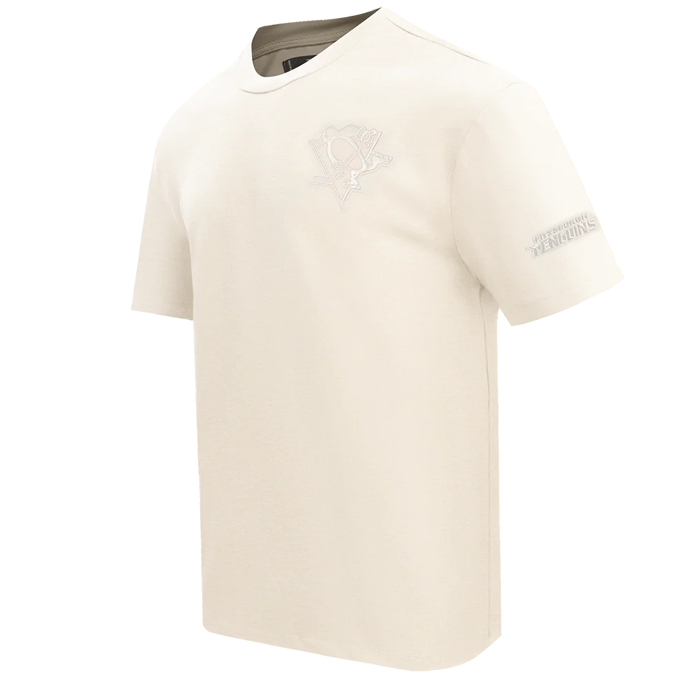 NHL PITTSBURGH PENGUINS NEUTRAL COTTON JERSEY DROP SHOULDER TEE (EGGSHELL) - Image 4