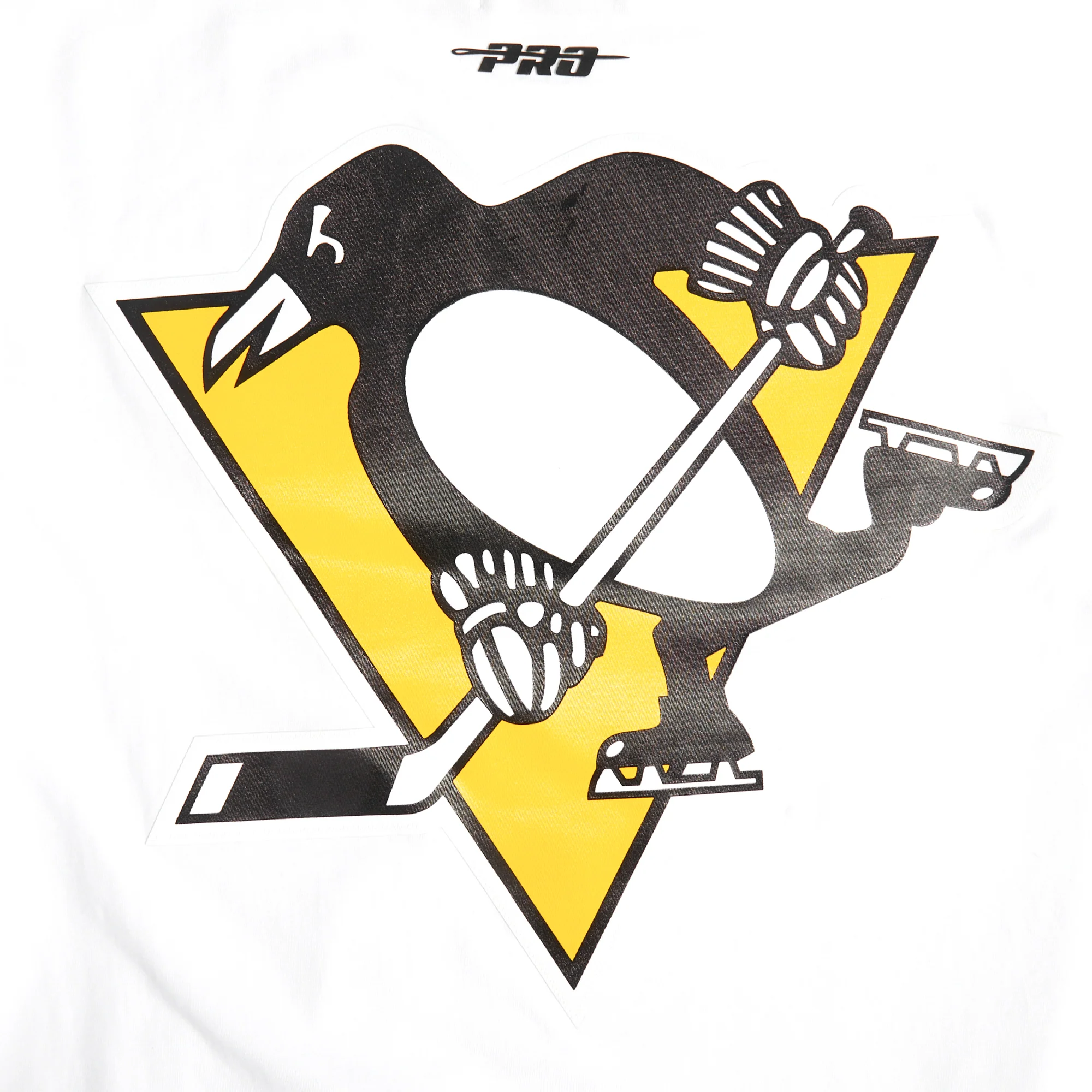 NHL PITTSBURGH PENGUINS CLASSIC MEN'S MESH SINGLE JERSEY STRIPED TEE (WHITE/BLACK) - Image 5