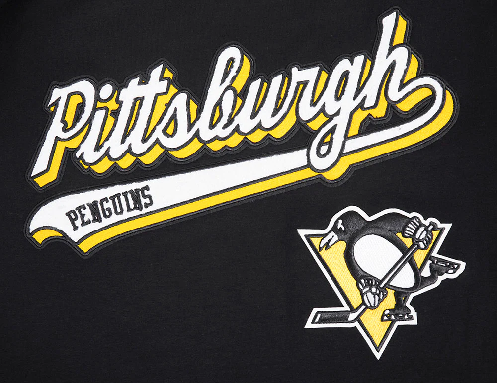 NHL PITTSBURGH PENGUINS SCRIPT TAIL MEN'S TEE (BLACK) - Image 6