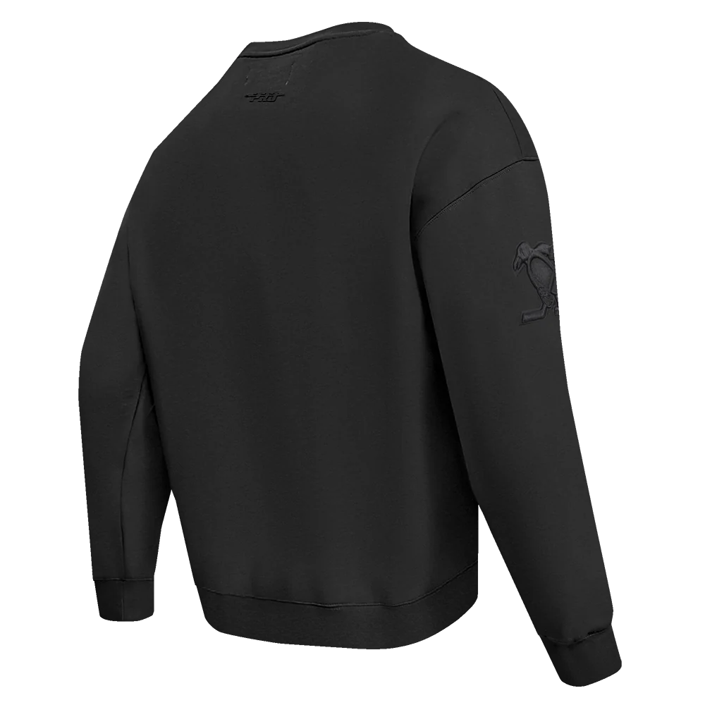 NHL PITTSBURGH PENGUINS NEUTRAL DROP SHOULDER FLEECE CREWNECK (BLACK) - Image 11