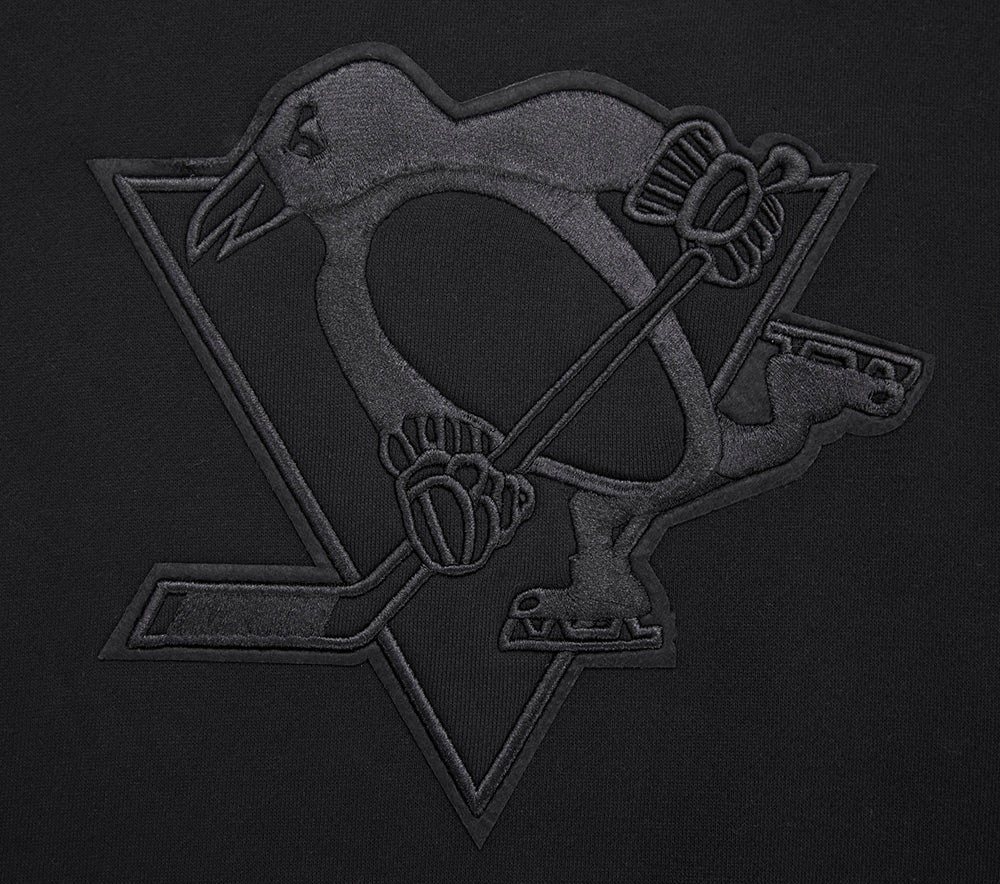 NHL PITTSBURGH PENGUINS NEUTRAL DROP SHOULDER FLEECE CREWNECK (BLACK) - Image 6