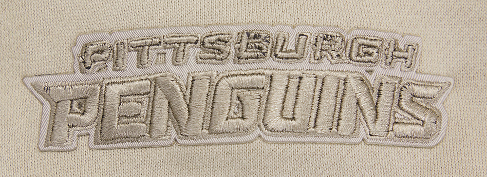 NHL PITTSBURGH PENGUINS NEUTRAL DROP SHOULDER FLEECE PULLOVER HOODIE (TAUPE) - Image 7