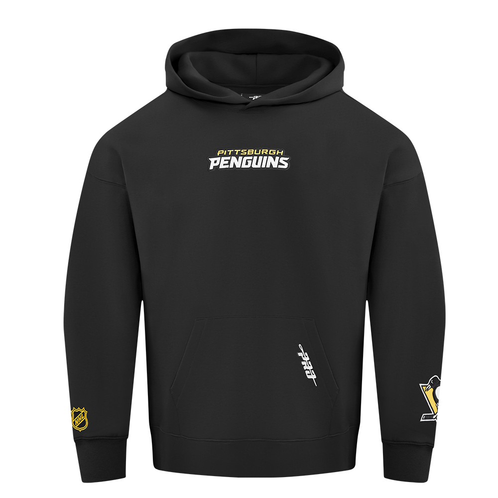 NHL PITTSBURGH PENGUINS WINGSPAN MEN'S DROP SHOULDER FLEECE PULLOVER HOODIE (BLACK) - Image 3