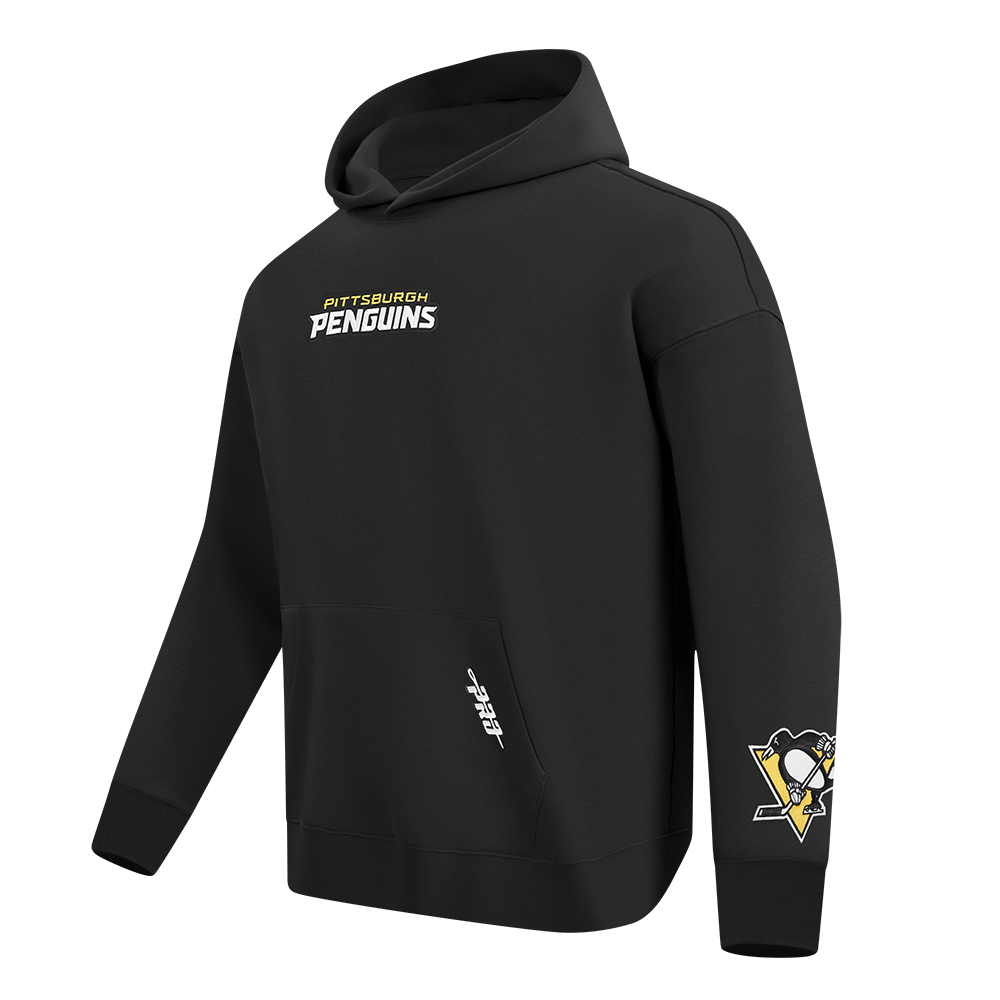 NHL PITTSBURGH PENGUINS WINGSPAN MEN'S DROP SHOULDER FLEECE PULLOVER HOODIE (BLACK) - Image 4