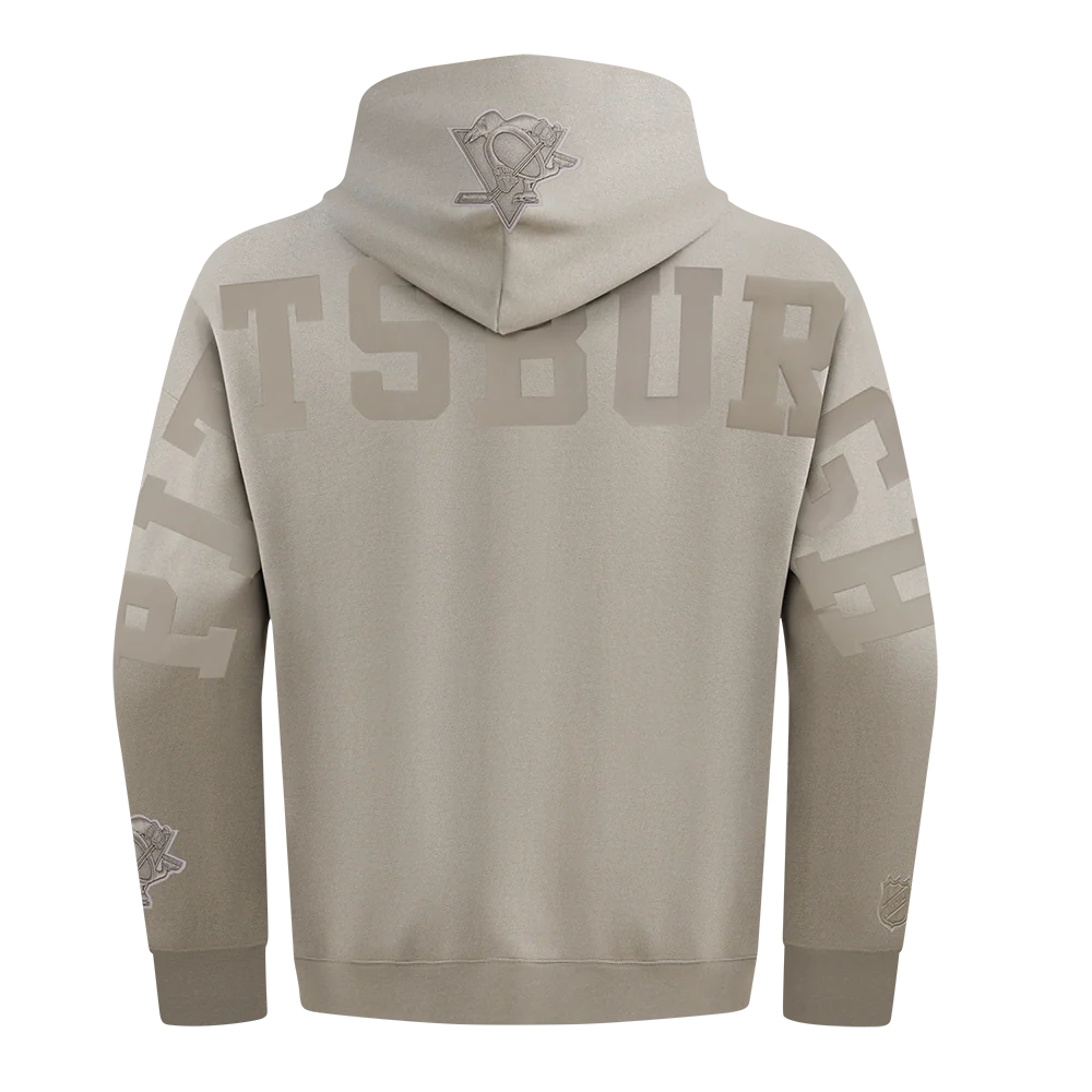 NHL PITTSBURGH PENGUINS WINGSPAN MEN'S DROP SHOULDER FLEECE PULLOVER HOODIE (TAUPE) - Image 5
