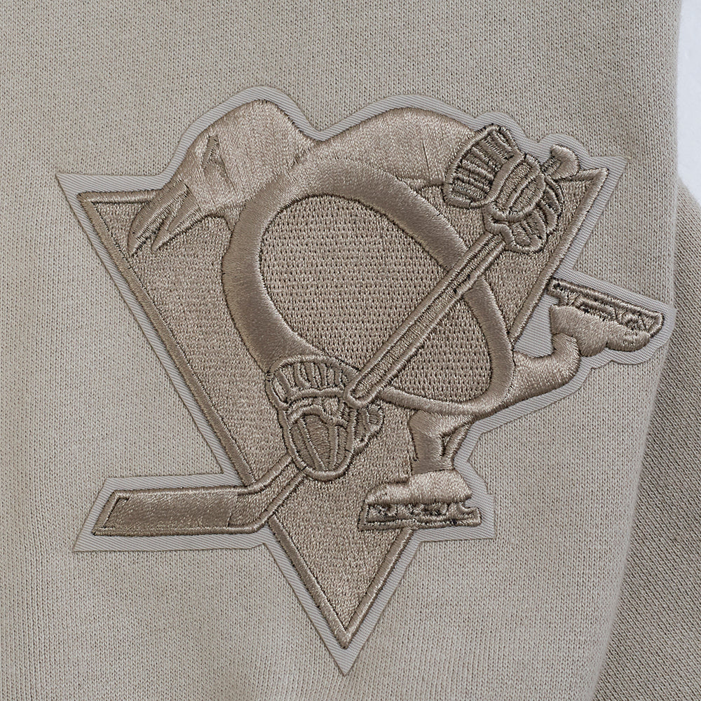 NHL PITTSBURGH PENGUINS WINGSPAN MEN'S DROP SHOULDER FLEECE CREWNECK (TAUPE) - Image 7