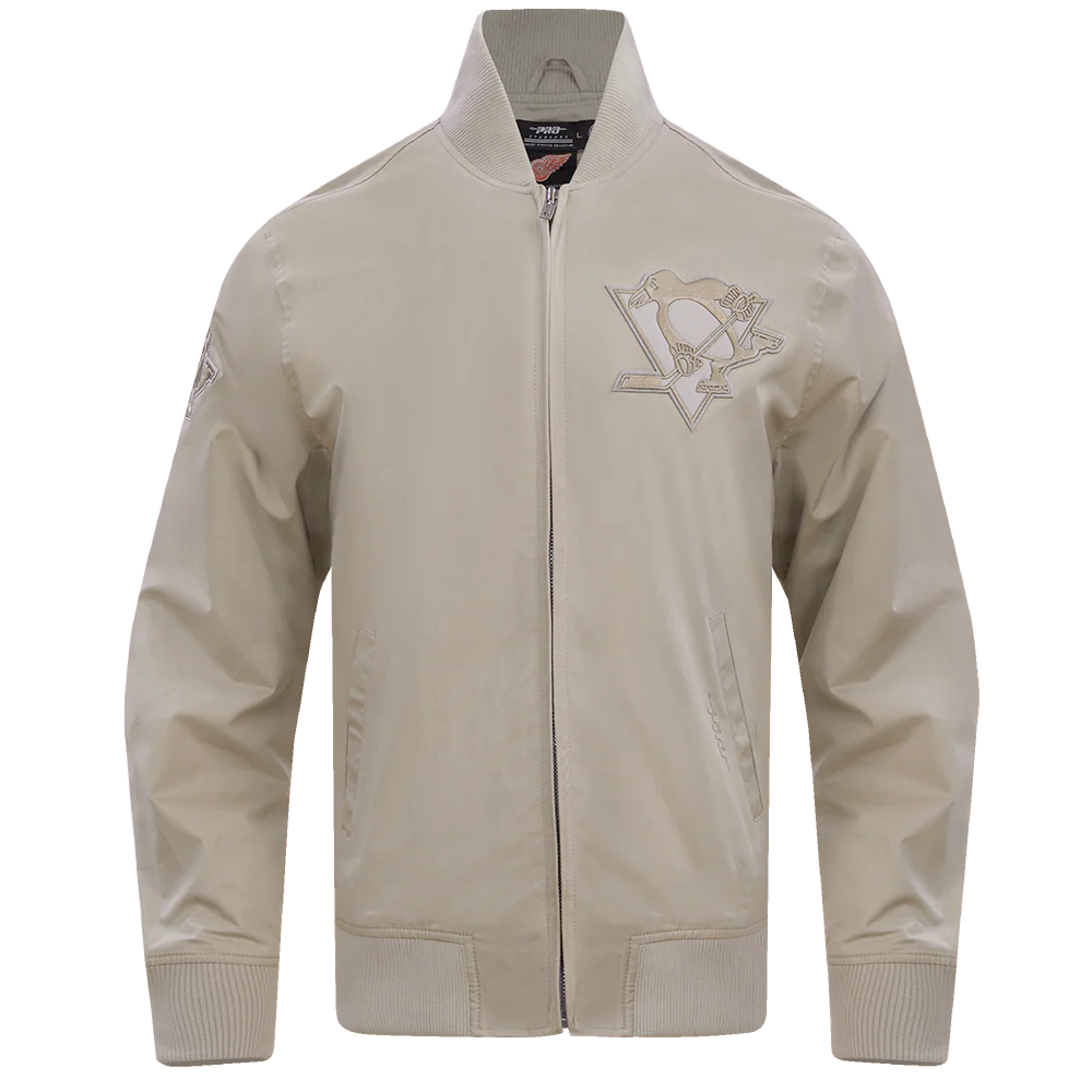 NHL PITTSBURGH PENGUINS NEUTRAL TWILL JACKET (TAUPE)