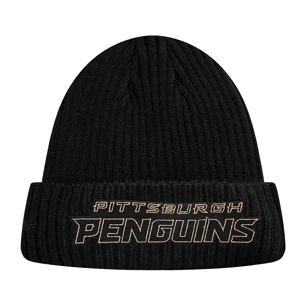 NHL PITTSBURGH PENGUINS BLACK & GOLD BEANIE (BLACK) - Image 2