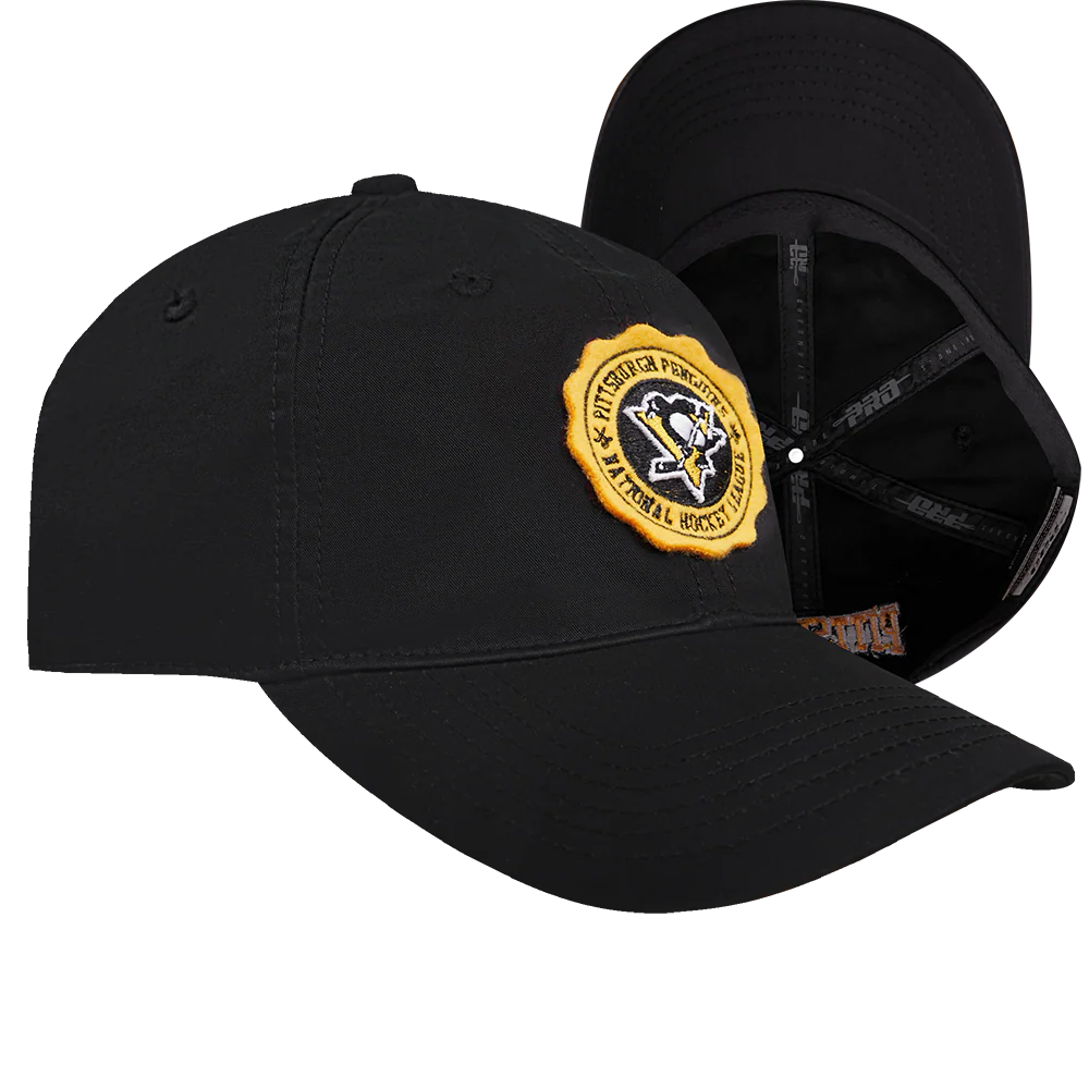 NHL PITTSBURGH PENGUINS CREST EMBLEM DAD HAT (BLACK) - Image 7