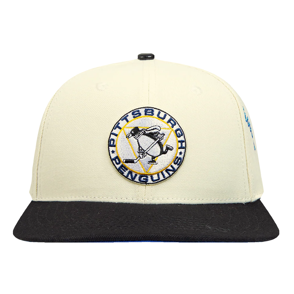 NHL PITTSBURGH PENGUINS RETRO CLASSIC UNISEX PRIMARY LOGO WOOL SNAPBACK (EGGSHELL)