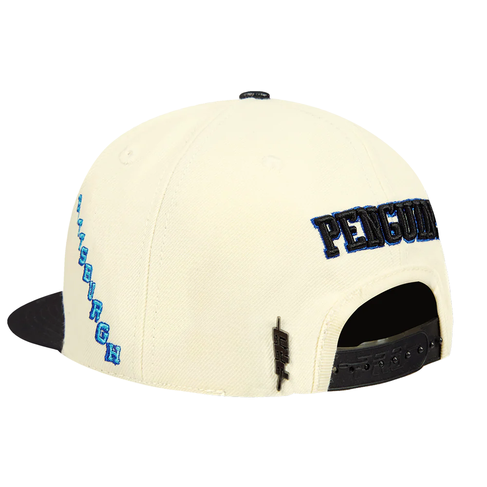 NHL PITTSBURGH PENGUINS RETRO CLASSIC UNISEX PRIMARY LOGO WOOL SNAPBACK (EGGSHELL) - Image 3