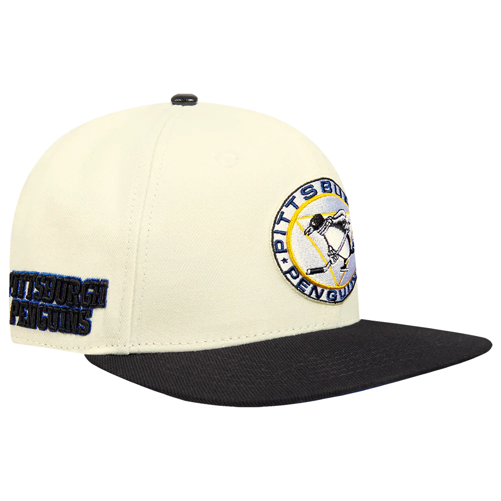 NHL PITTSBURGH PENGUINS RETRO CLASSIC UNISEX PRIMARY LOGO WOOL SNAPBACK (EGGSHELL) - Image 5