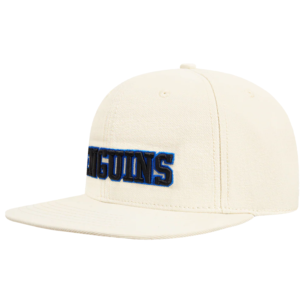 NHL PITTSBURGH PENGUINS RETRO CLASSIC UNISEX WORDMARK LOGO WOOL SNAPBAC (EGGSHELL) - Image 3