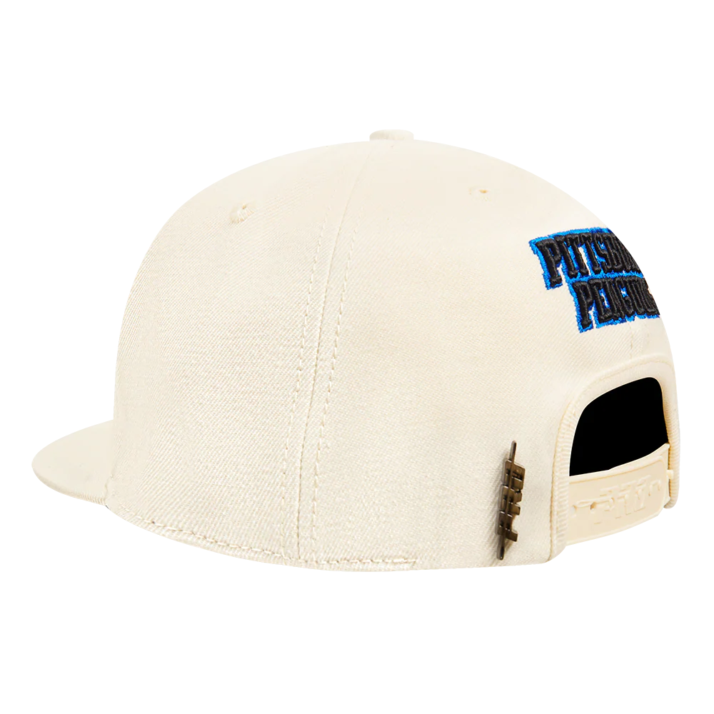 NHL PITTSBURGH PENGUINS RETRO CLASSIC UNISEX WORDMARK LOGO WOOL SNAPBAC (EGGSHELL) - Image 4