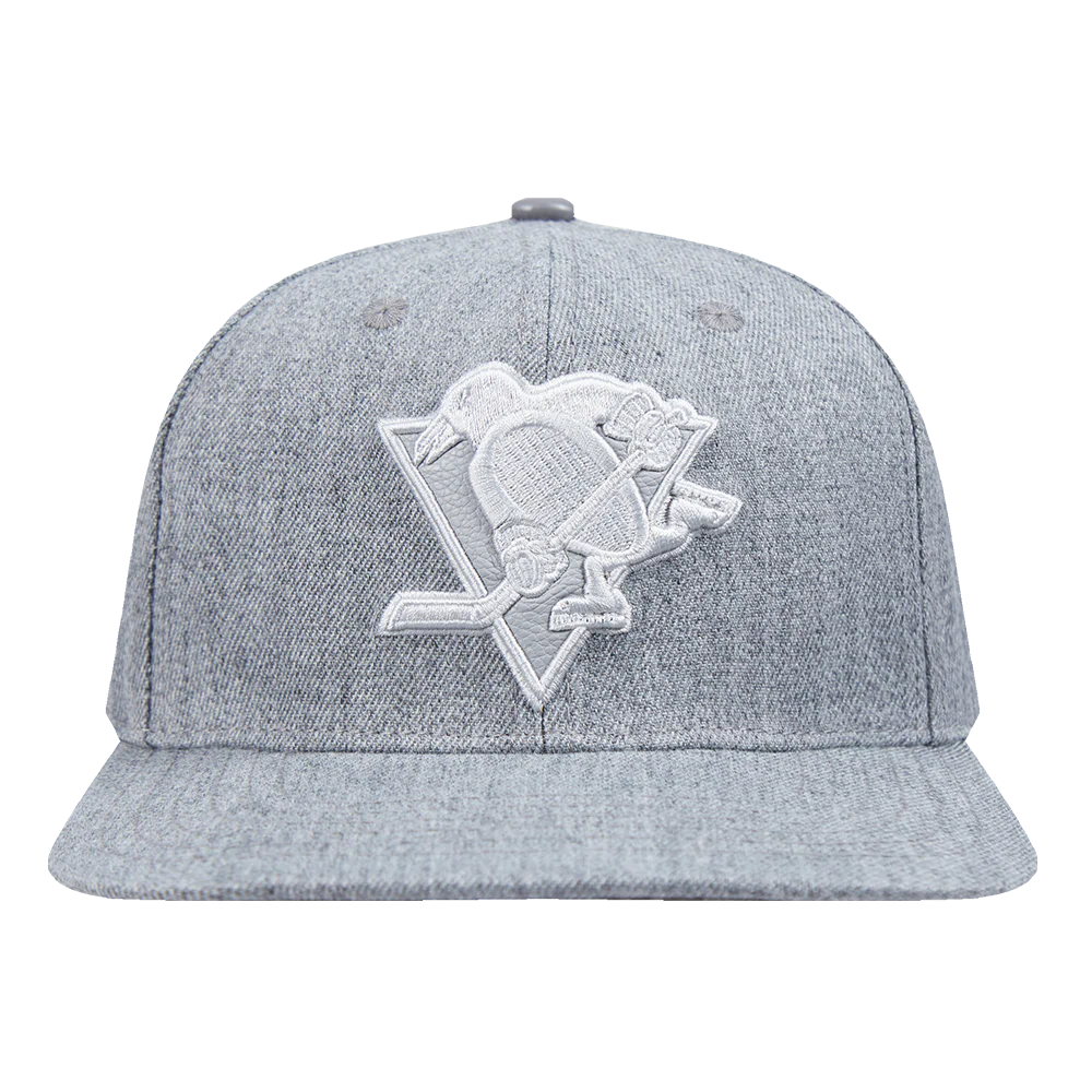 NHL PITTSBURGH PENGUINS TRIPLE TONAL WOOL SNAPBACK HAT (HEATHER GREY)