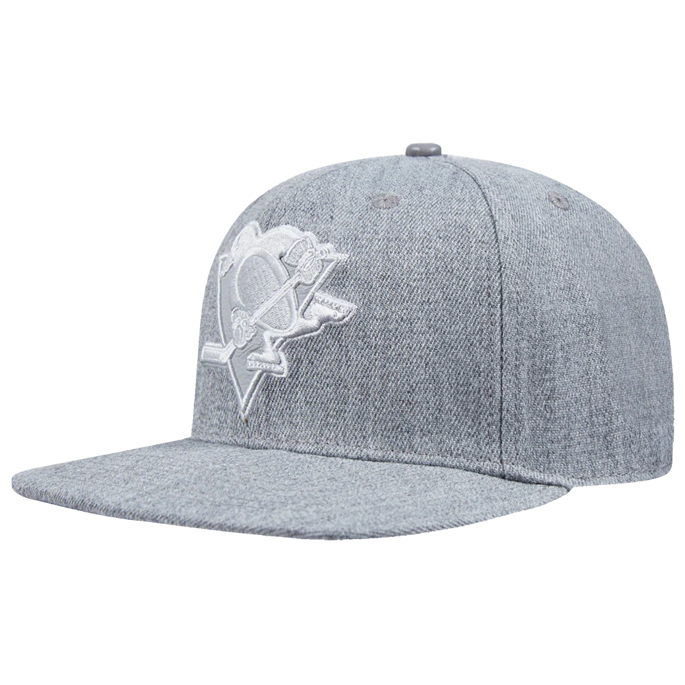 NHL PITTSBURGH PENGUINS TRIPLE TONAL WOOL SNAPBACK HAT (HEATHER GREY) - Image 2