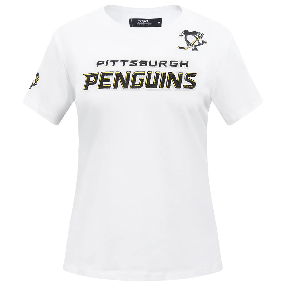 NHL PITTSBURGH PENGUINS CLASSIC SHORT SLEEVE WOMEN'S SHORT SLEEVE SLIM FIT TEE (WHITE)