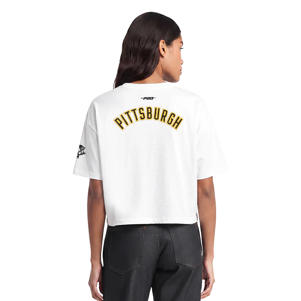 NHL PITTSBURGH PENGUINS CLASSIC WOMEN'S SINGLE JERSEY BOXY TEE (WHITE) - Image 2