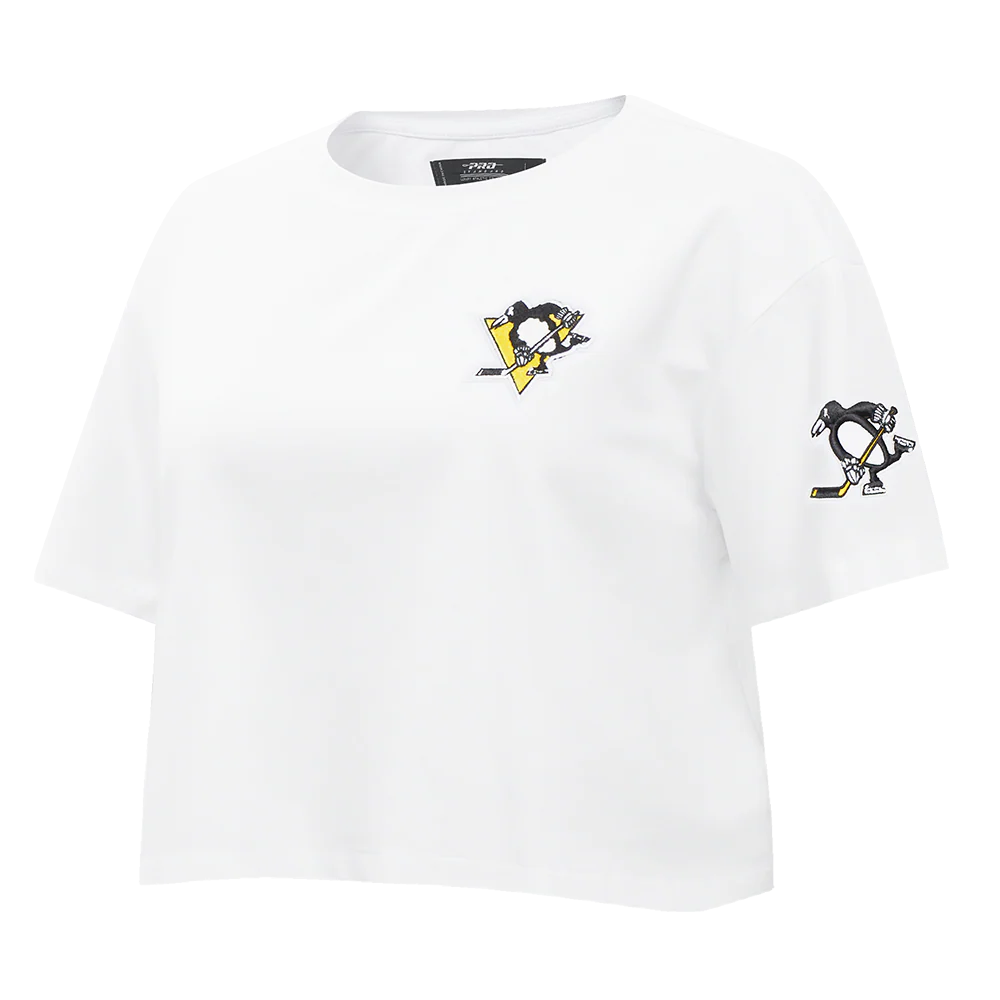 NHL PITTSBURGH PENGUINS CLASSIC WOMEN'S SINGLE JERSEY BOXY TEE (WHITE) - Image 4