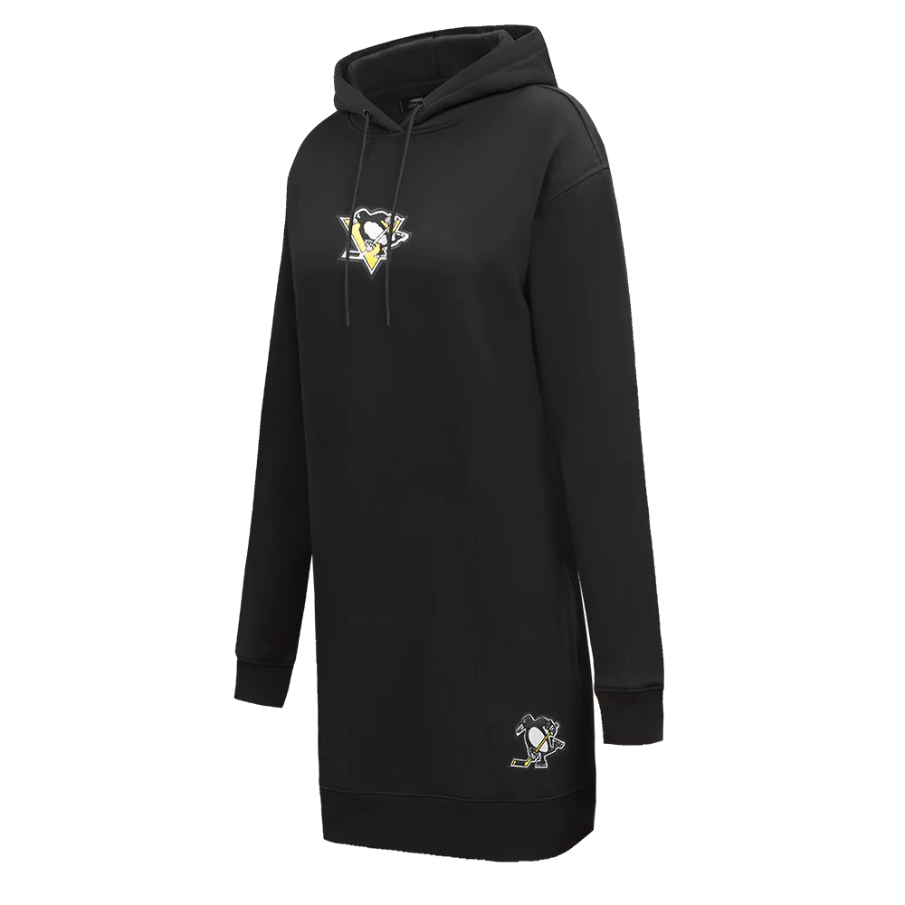 NHL PITTSBURGH PENGUINS CLASSIC WOMEN'S HOODIE DRESS (BLACK) - Image 2